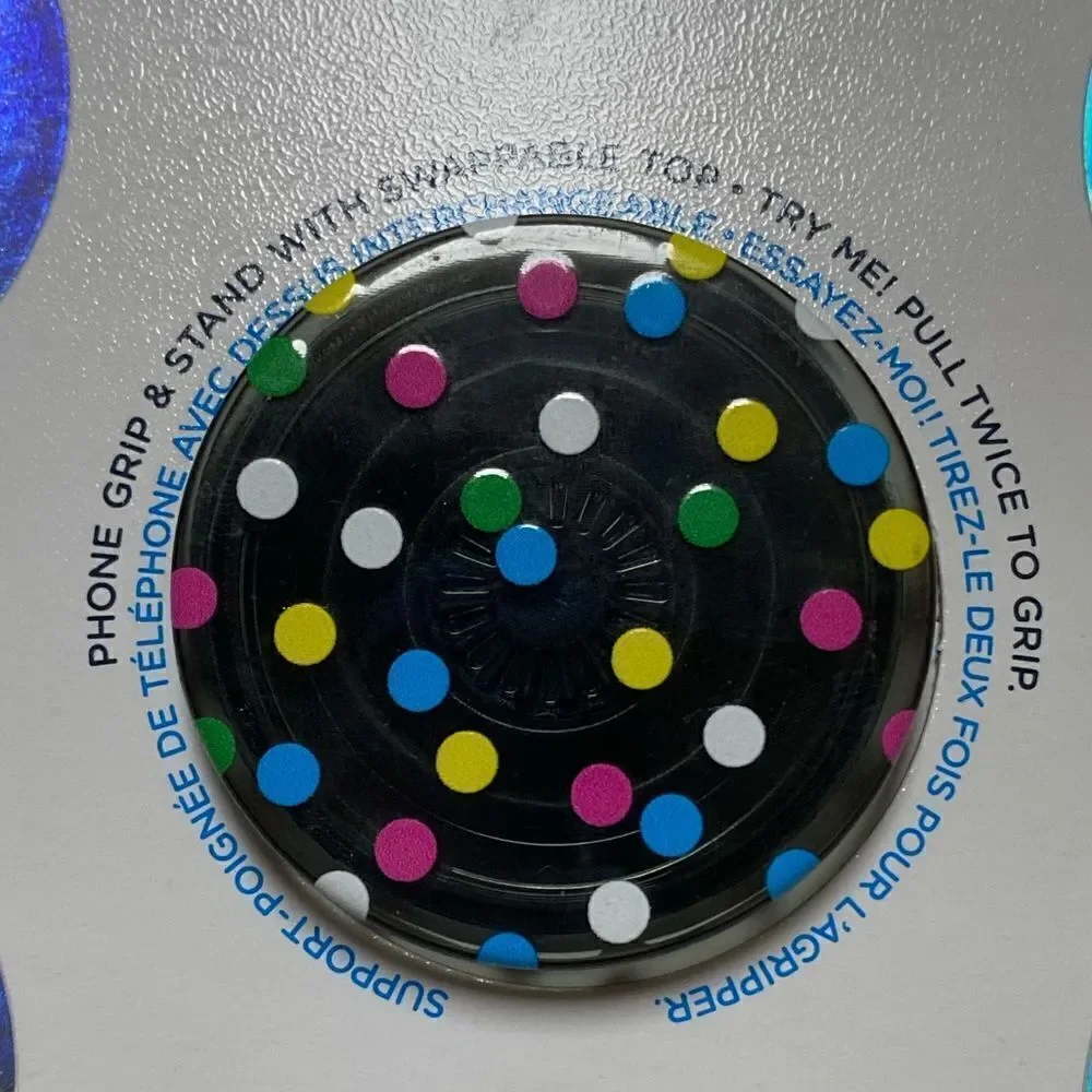 Popsockets NWT Black Disco Dots POPGRIP Phone Grip Stand